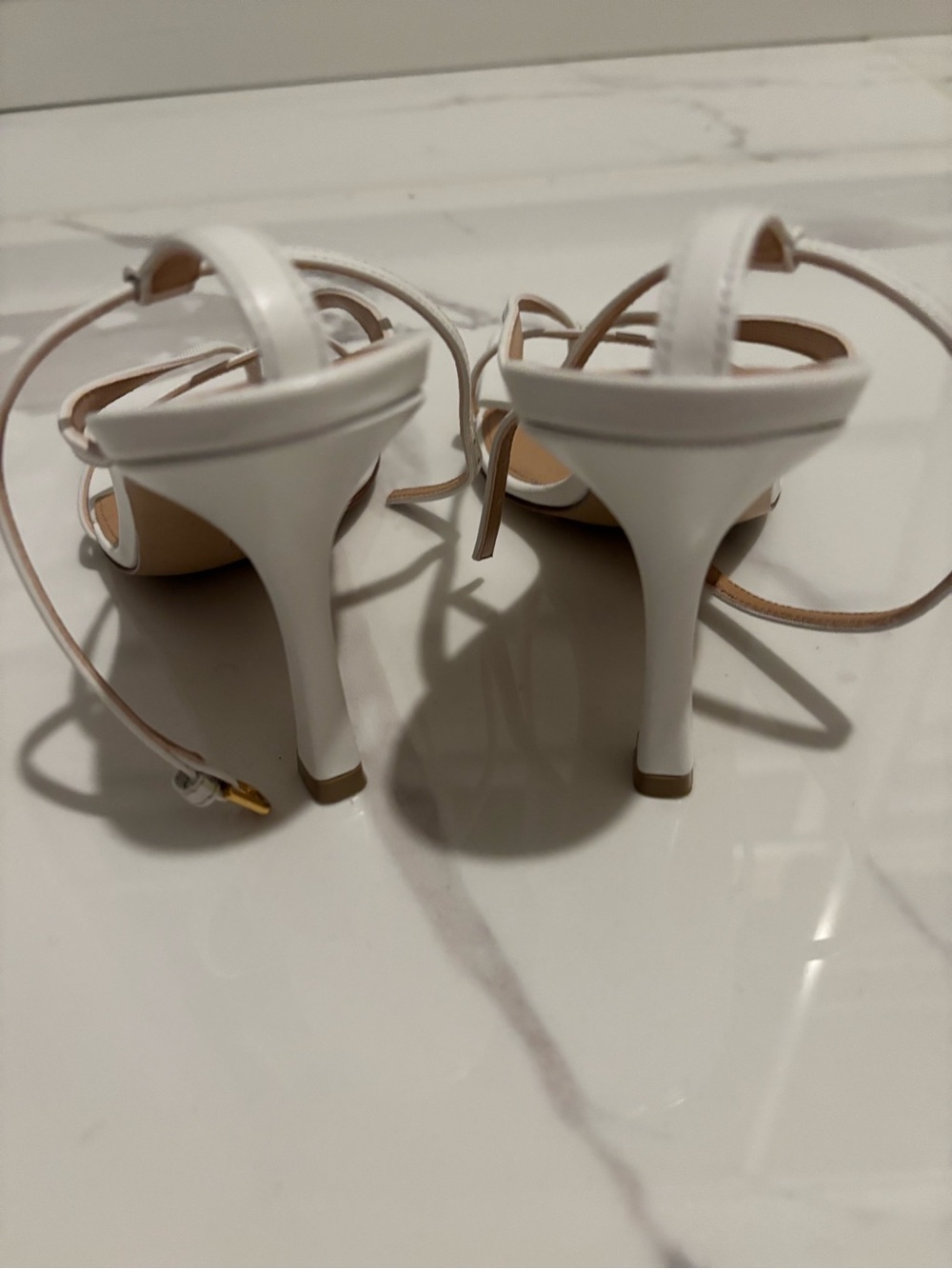 Bottega Veneta White Strappy Square-Toe Sandals - Picture 4 of 4